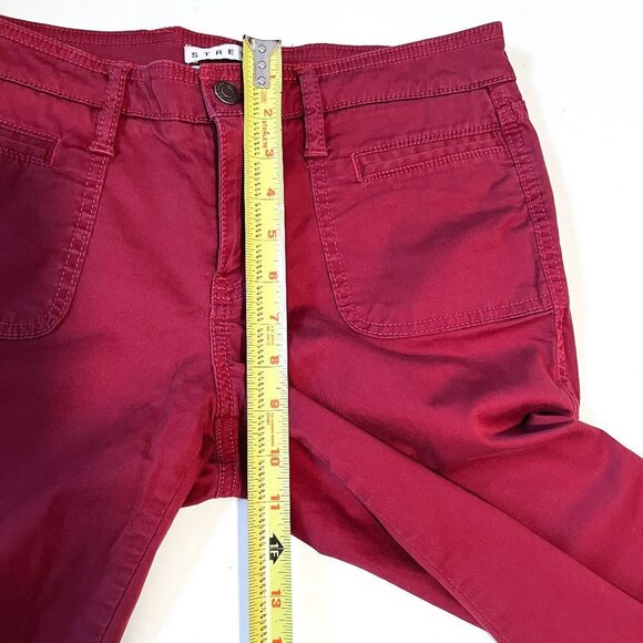 Gap Stretch raw hem ankle cranberry red jean pants size 4 - Picture 10 of 11